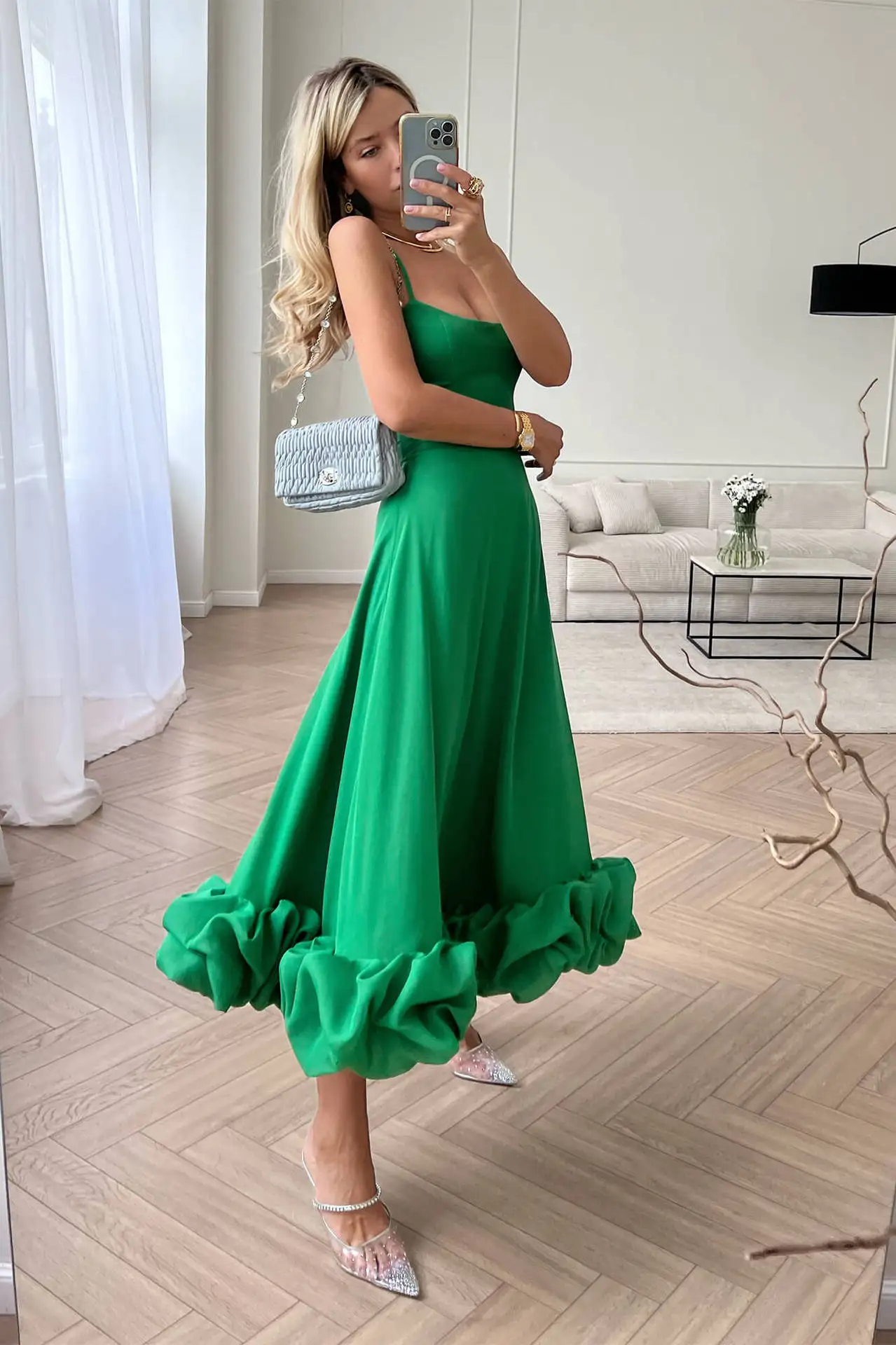 Solid Elegant Rose Pleated Spaghetti Strap Dress Women Fashion Sleeveless Backless A-line Dresses Lady Chic Banquet Party Robe