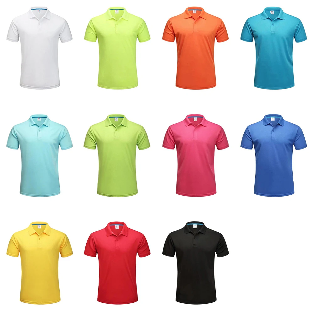 Plain Dry Fit Polo T Shirts Men Breathable Polyester Golf Shirt Unisex Quick Dry Sport Collar T-shirt Camisas Polos Para Hombres