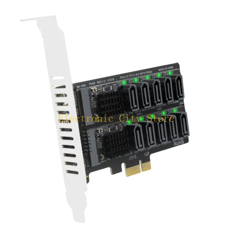 M.2 إلى بطاقة توسيع PCIE 10 محول المنفذ 6GBPS نقل البيانات السريعة HU8D
