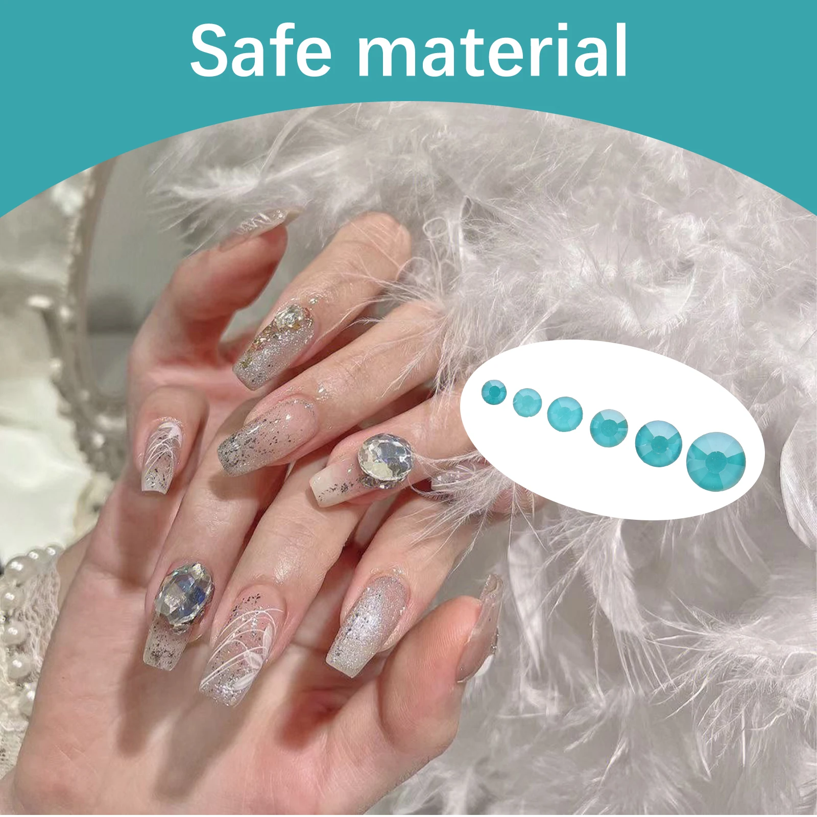 

820Pcs Nail Diamonds Rhinestones Stylish Gifts for Women Easy Operation Decorations Glass Rhinestones