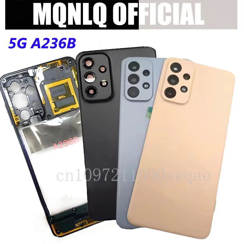 for Samsung Galaxy A23 5G A236 A236B Battery Case Full Housing Chassis Middle Frame Back Cover With Camera Lens Parts