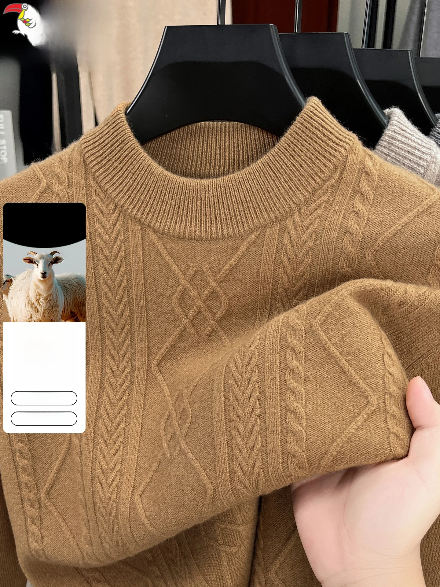 

Thiened Knitted Woolen Sweater f High Collar Faionable Ci Sle Winter New Arrival TUCANO Men's Faion Pure Color