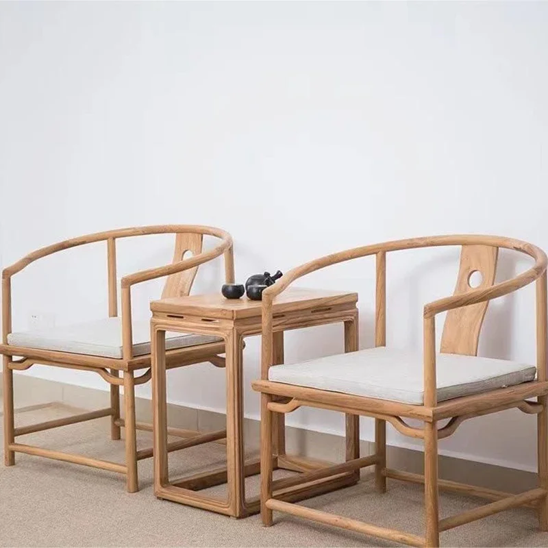 #zWooden Furniture New Chinese Style Chair Solid Wooden Tea Dining Chair Leisure Chair Bar Stools