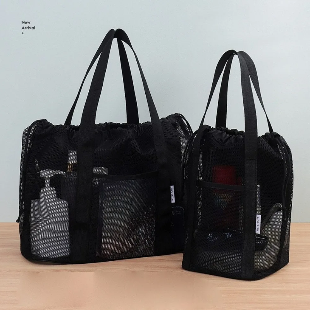 

New Portable Handbag Mesh Large Capacity Mesh Wash Bag Simple Useful Bath Bag Outdoor