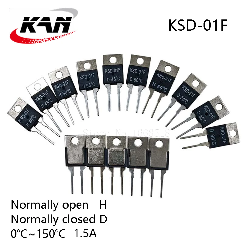 40 50 60 70 80 90 100 DegC NC Normally Closed NO Normally Open 1.5A Thermal Switch Temperature Sensor Thermostat KSD-01F JUC-31F