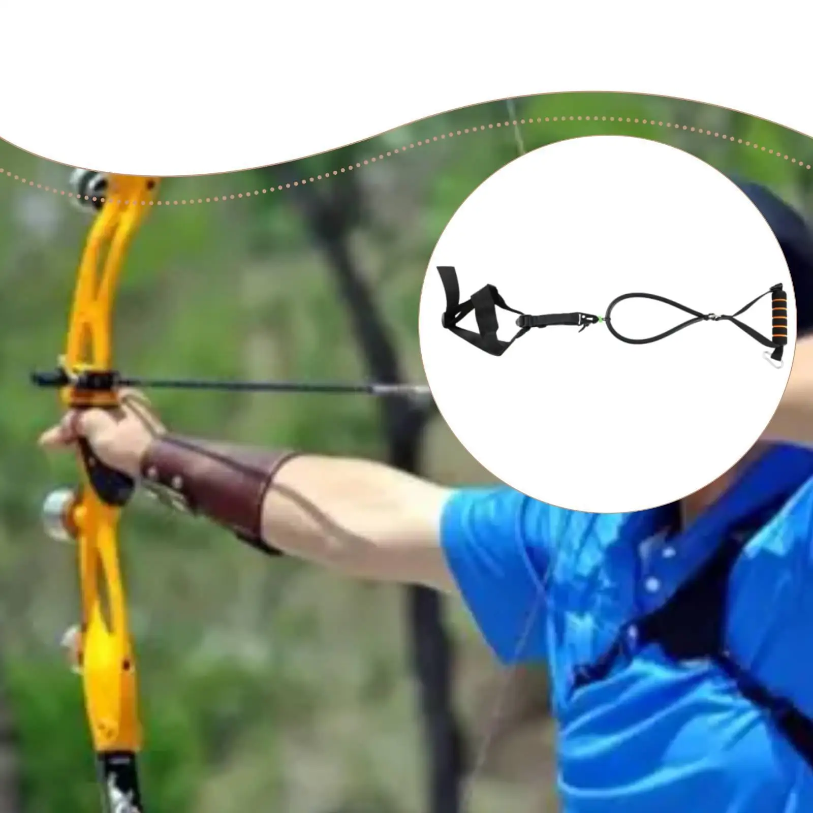 Archery Resistance Training Aid Arm Strength Exerciser Simulates Bow Pull Multipurpose for Most Bow Types Multi Use