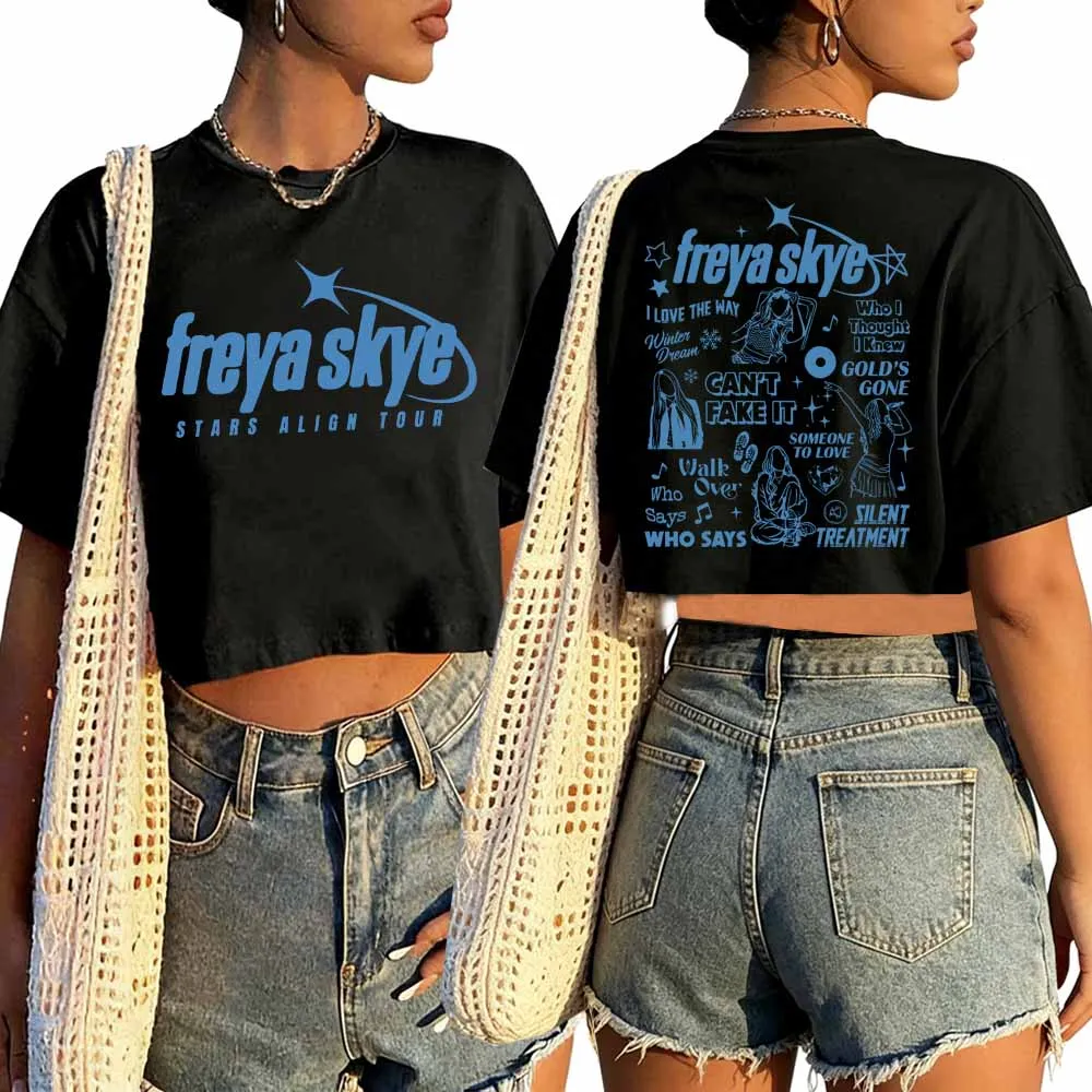 Freya Skye Stars Align Tour 2026 Shirt Women O-Neck Short Sleeves Crop Tops T-shirt