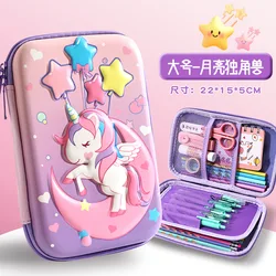 Kawaii Cartoon Unicorn Pencil Case Stationery Pen Holder Dinosaur 3D EVA Storage Box Gifts Student School Office Supplies Organi