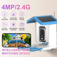 Bird Smart Feeder 4MP HD Solar Powered Wireless Bird Camera Outdoor Surveillance Bird Box Camera Waterproof Bird Watching Camera