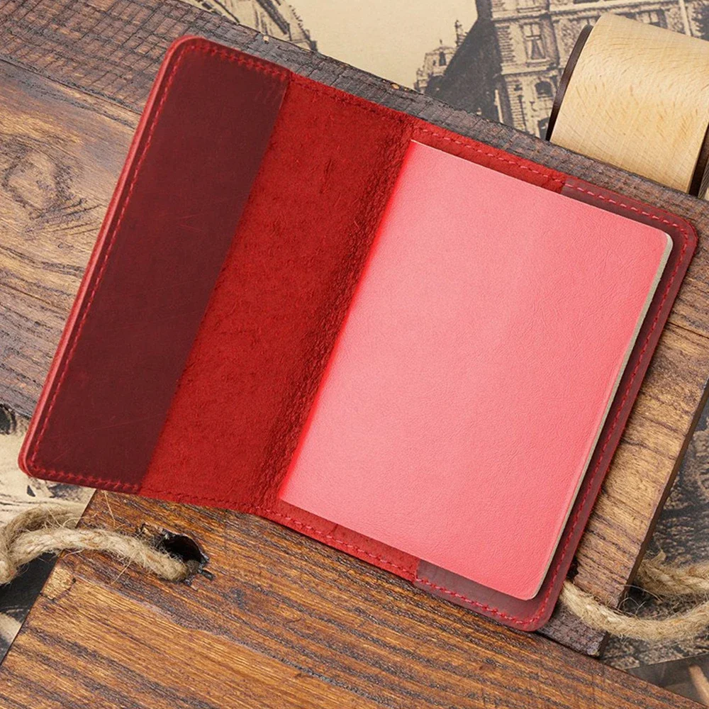 Custodia per passaporto in vera pelle, accessori da viaggio USA, porta menu, custodia per passaporto America