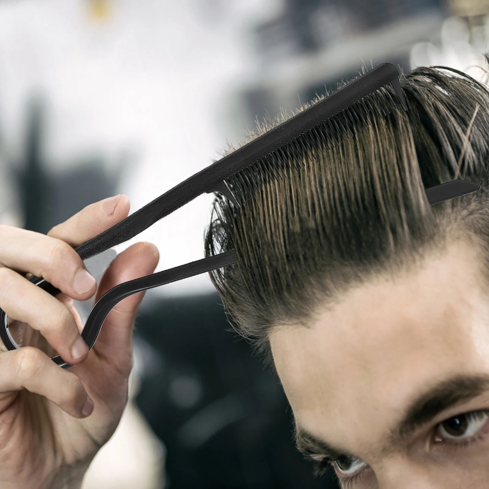 

2 шт. V-образные расчески для волос, выпрямление, распутывание, салонные инструменты, черный пластиковый выбор, долговечный, экологически чистый помощник для укладки