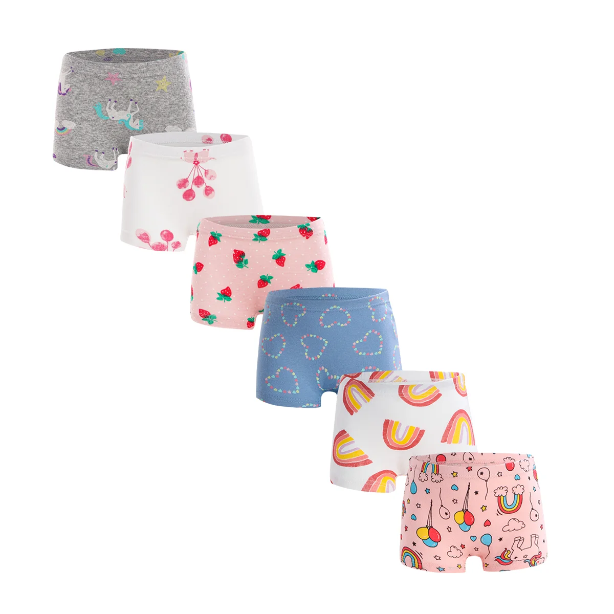 6pcs/bag Kid Girl Short Underwear 100%Cotton Colorful With Soft Material G06