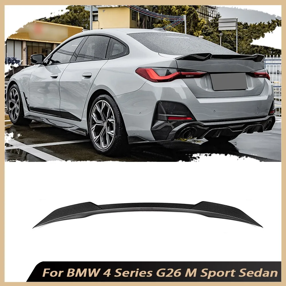 

Dry Carbon Fiber M Style Duckbill Rear Trunk Wing Spoiler for BMW 4 Series G26 M Sport Sedan 2020+ FRP Rear Spoiler Body Kits