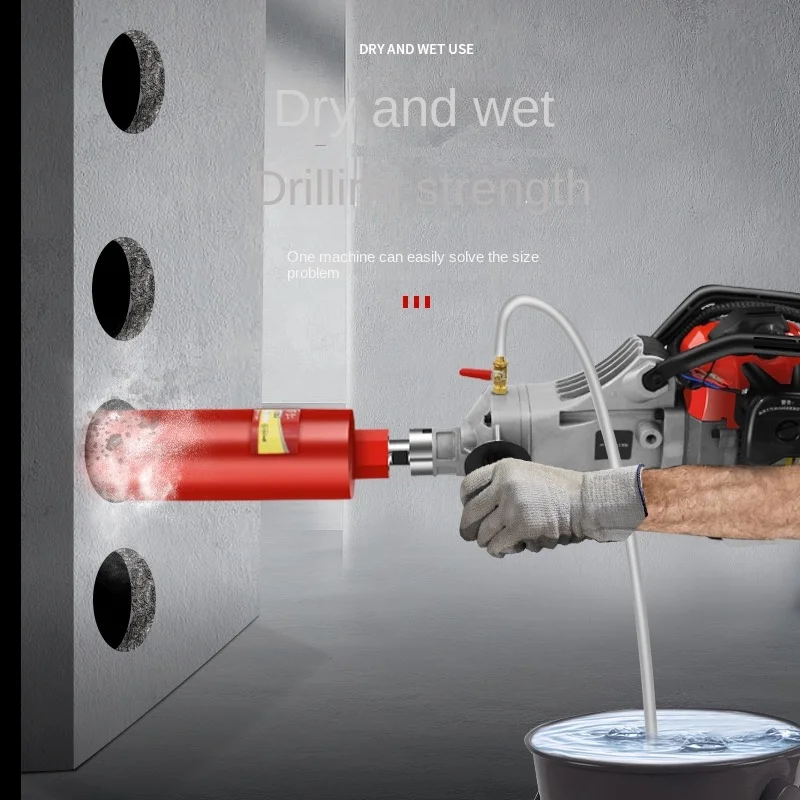 Plataforma de perforación de núcleo portátil de 1,2 KW con motor de gasolina, perforadora de ingeniería no eléctrica de dos tiempos, máquina de corte de carretera