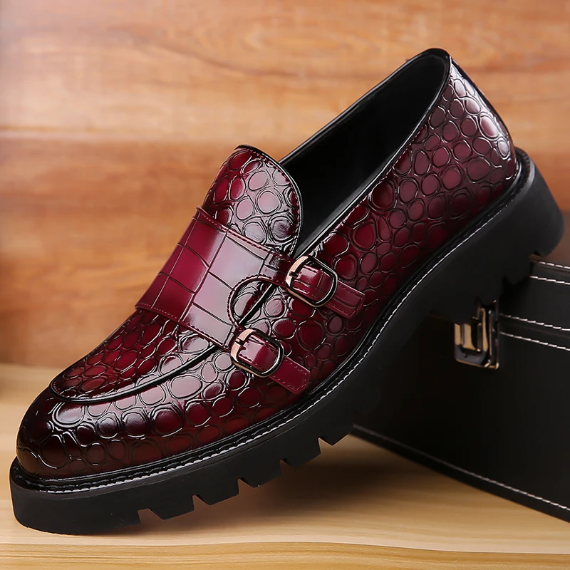 

Men's Slip-On Loafers Trendy Breathable Soft Sole Business Work Party Derby Shoes-2996