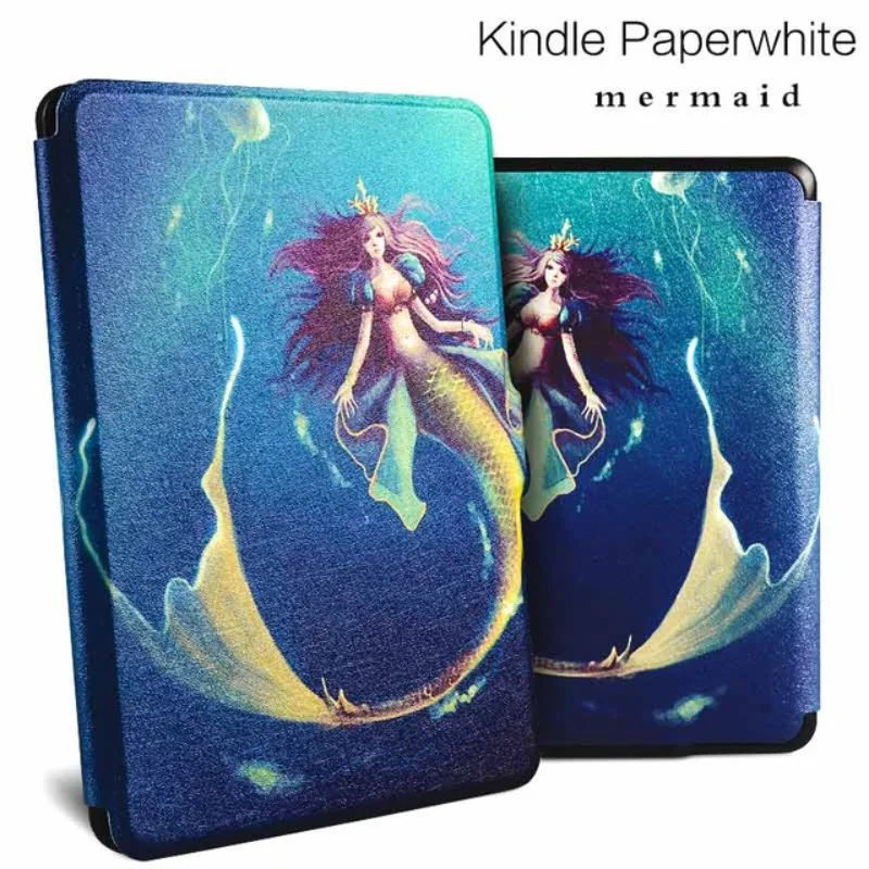 For Funda Kindle Paperwhite 1 2 3 EY21 2012 5th Gen 2013 6th 2015 7th Generation DP75SDI E-book Reader PU Leather Smart Cover