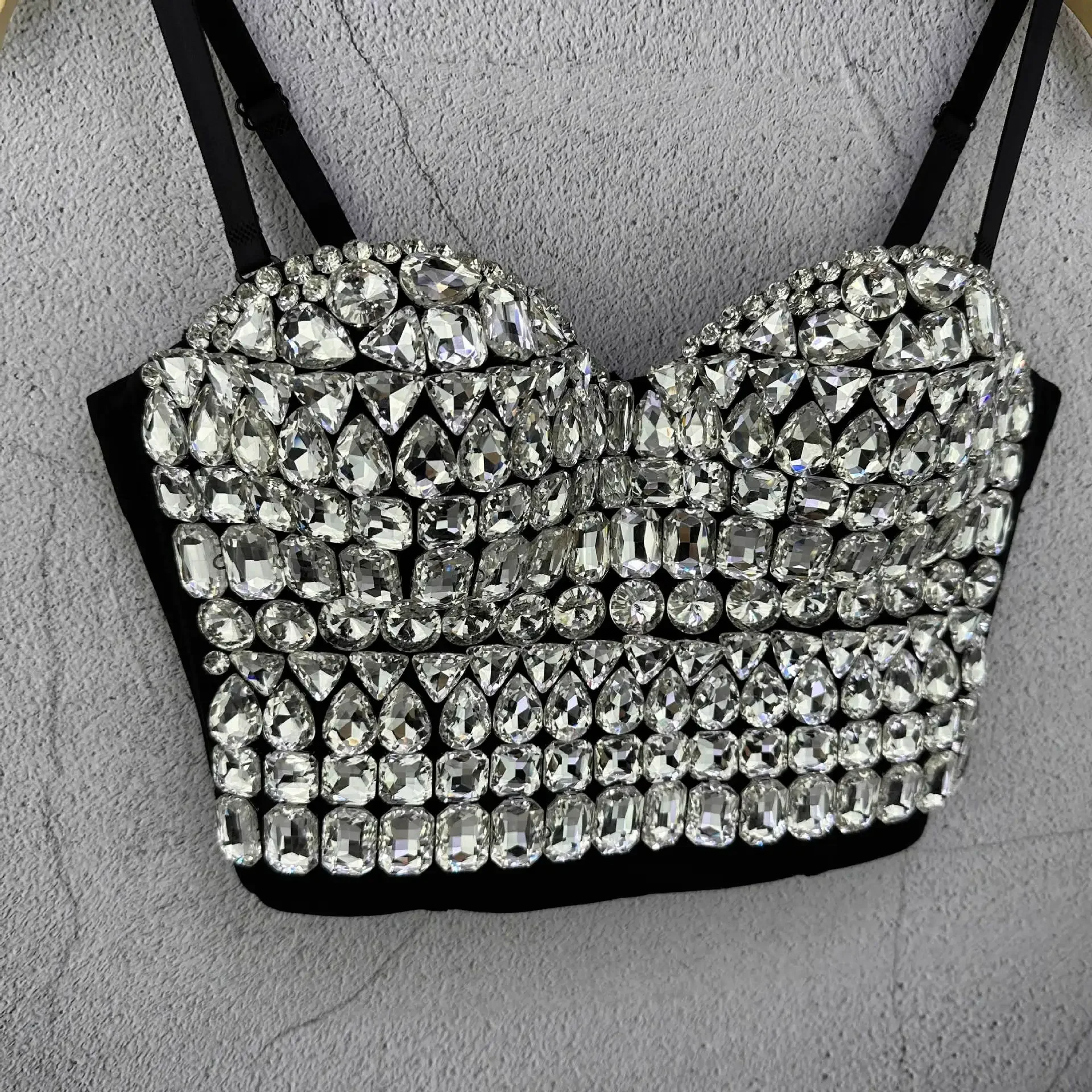Rhinestone Beads Heavy Industry Vest Suspender Wind Noble Temperament Shaping Women's Top