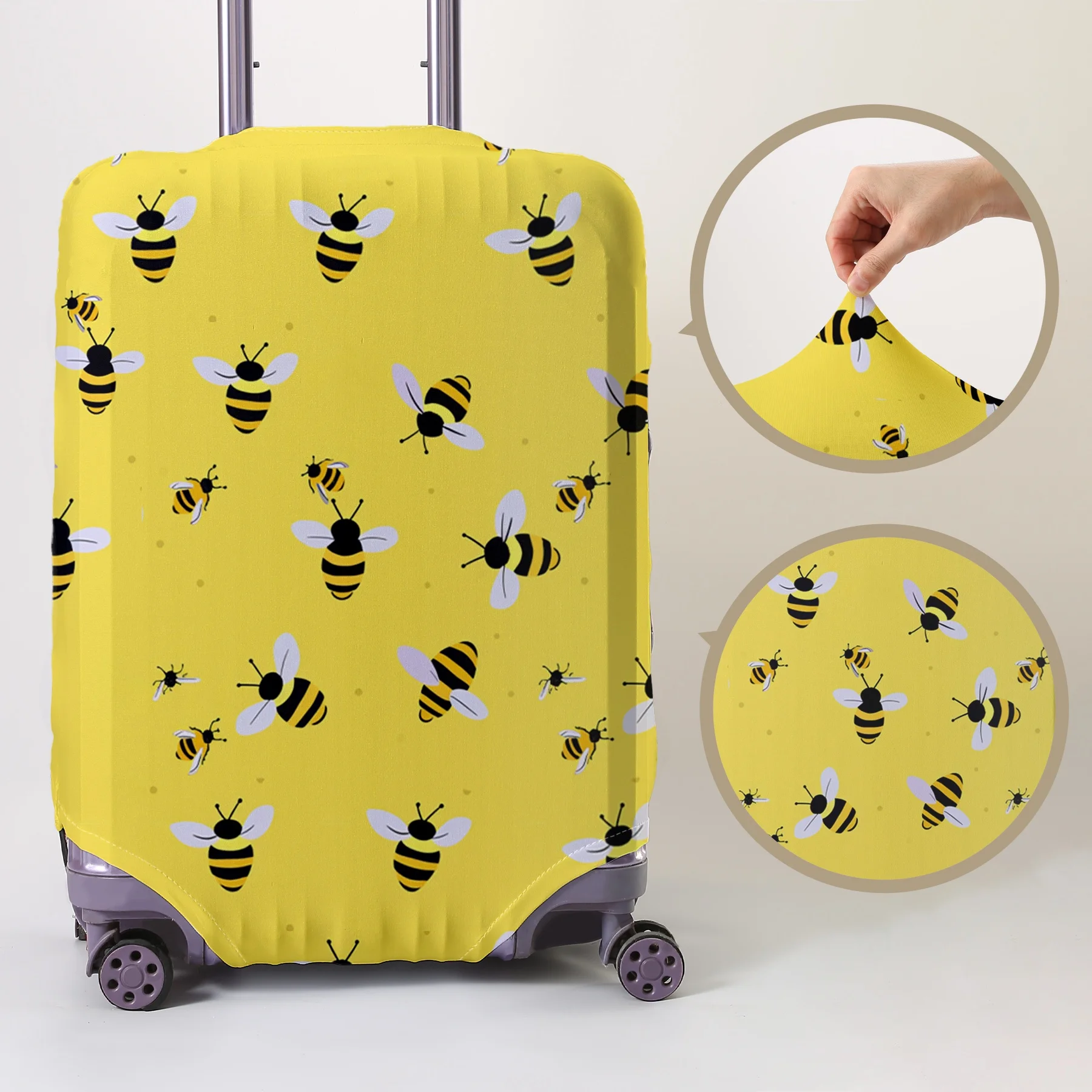 

Cartoon bee full print pattern luggage protection cover, suitable for 18-32 inch luggage covers, luggage handle gloves, travel a