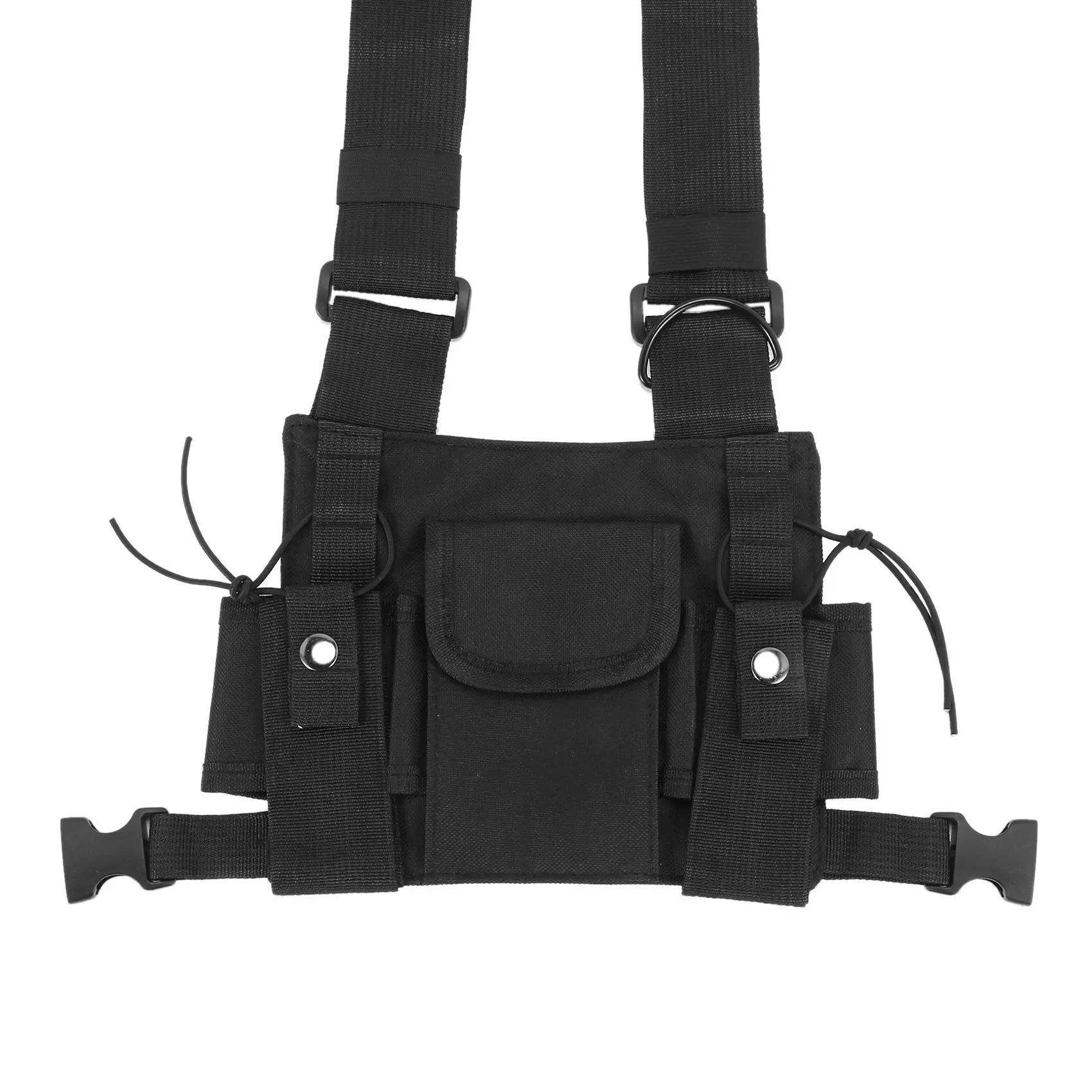 2x-radios-pocket-radio-chest-harness-chest-front-pack-pouch-holster-vest-rig-carry-case-for-baofeng-uv-5r-black