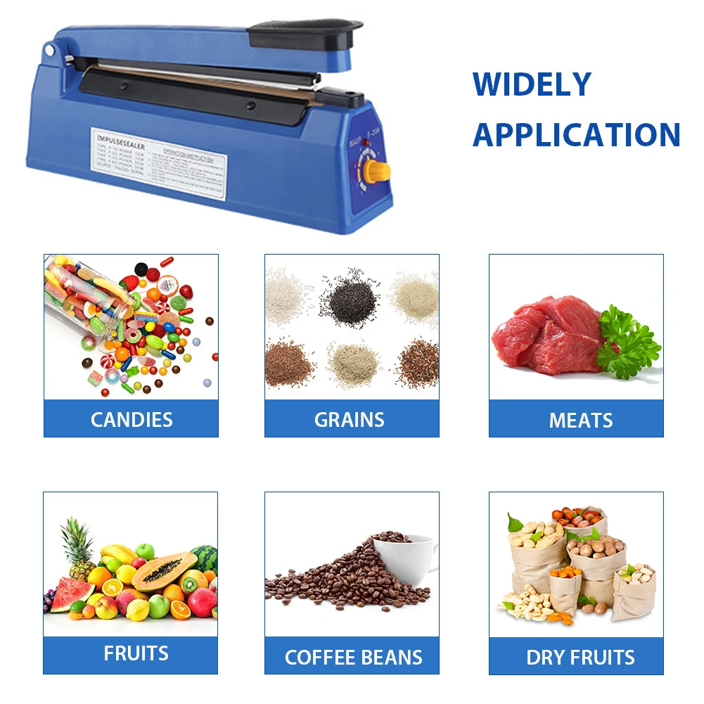 الحرارة ختم اليد دفعة السدادة ، المحمولة المطبخ الغذاء السدادة ، قابل للتعديل المنزلية الغذاء أداة التعبئة ، 100 مللي متر ، 200 مللي متر