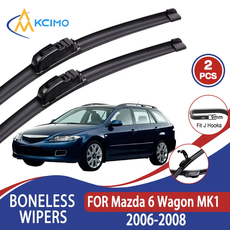 

For Mazda 6 Wagon MK1 2006-2008 Car Wiper U-type Soft Rubber Boneless Wiper HD Quiet Durable Automotive Wiper 22"+18"
