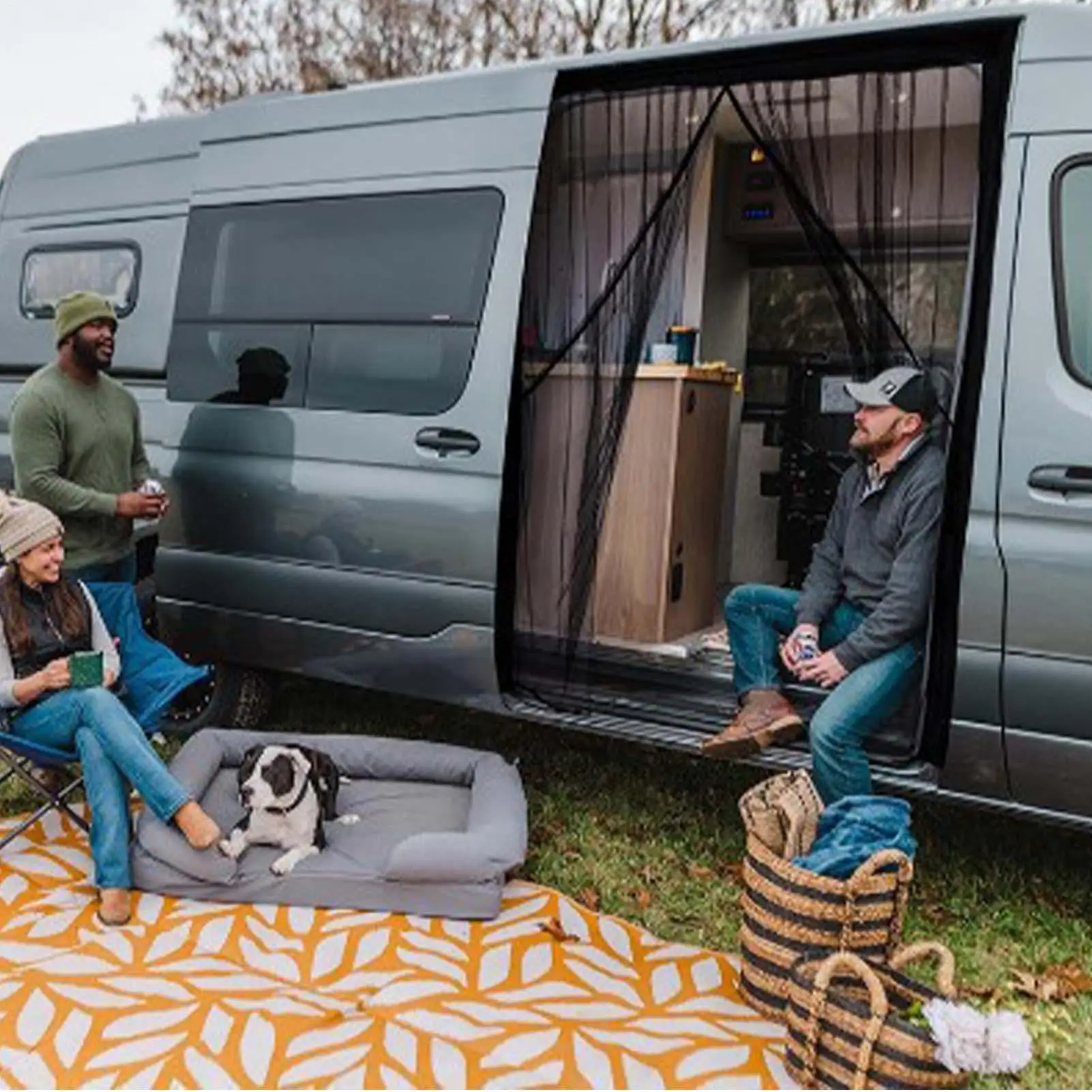 

Магнитный дверной экран для фургона, магнитная, устойчивая к мух, устойчивая к ультрафиолетовому излучению, защитная сетка для боковой двери автофургона для кемпинга, приключенческой дороги на открытом воздухе