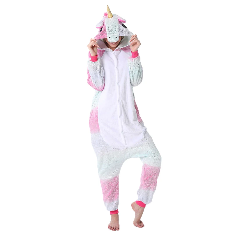 Cute Unicorn Anime Kigurumis Adult Onesie Pajamas Animal Jumpsuits Funny Onesies Unisex Sleepwear Homewear Pajama Women Suit