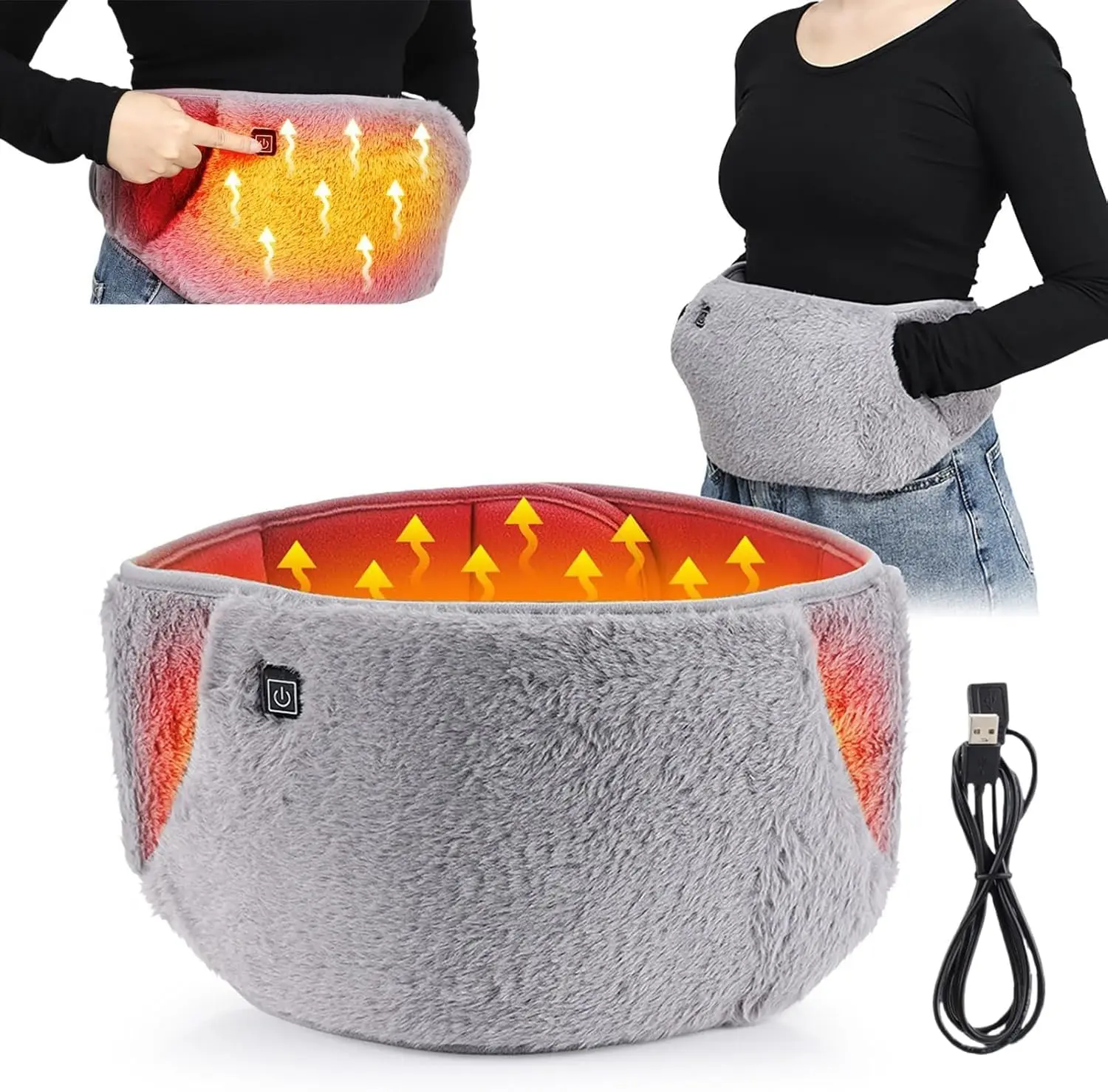 Electric Heating Belt USB Charging Hand Warmer Winter Heater Waist Warmers Hot Compress Abdominal Lumbar Uterus Warming Pad