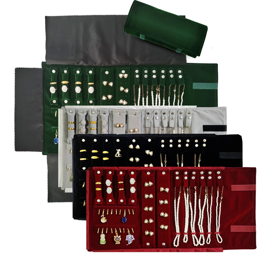 

Высококачественный бархатный дорожный портативный органайзер для украшений: сумка для хранения и демонстрации серег, колец, браслетов, ожерелий и подвесок.