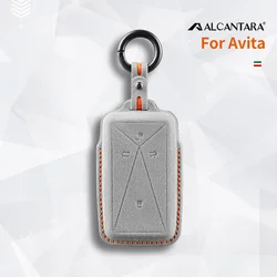 Alcantara High-quality Car Remote Key Case Cover Shell For AVATR 11 Keychain Auto Interior Accessories