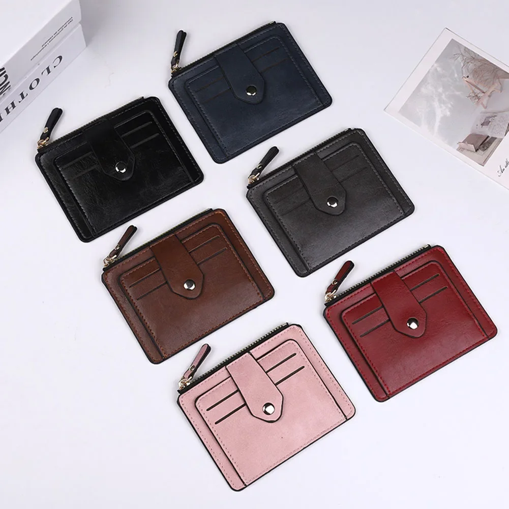 Luxury Small Men's Credit ID Card Holder Wallet Male Slim Leather Wallet with Coin Pocket Brand Designer Purse for Men Women