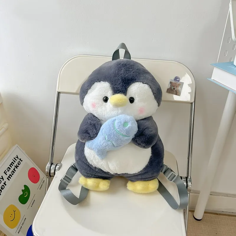 Cartoon New Soft And Cute Plush Stuffed Penguin Doll Shoulder Bag Fashion Large Penguin Plush Backpack Kids Birthday Gifts