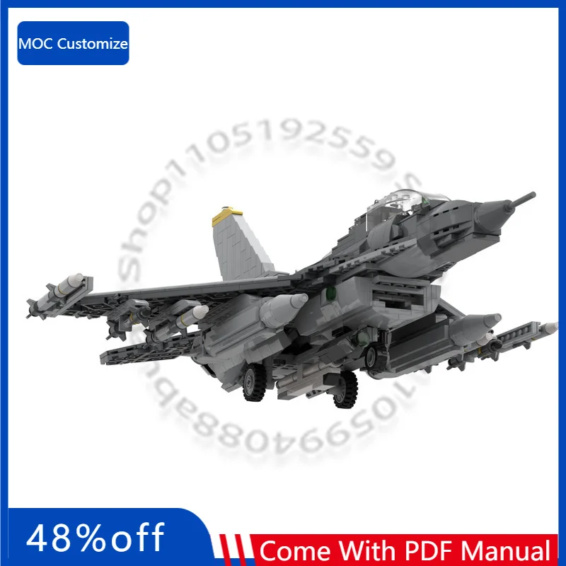 1255 pièces Série Guerre F16C - BLK70+ MOC Blocs de Construction Modulaires Personnalisables Technologie Éducative Populaire DIY Cadeaux de Vacances pour Garçons