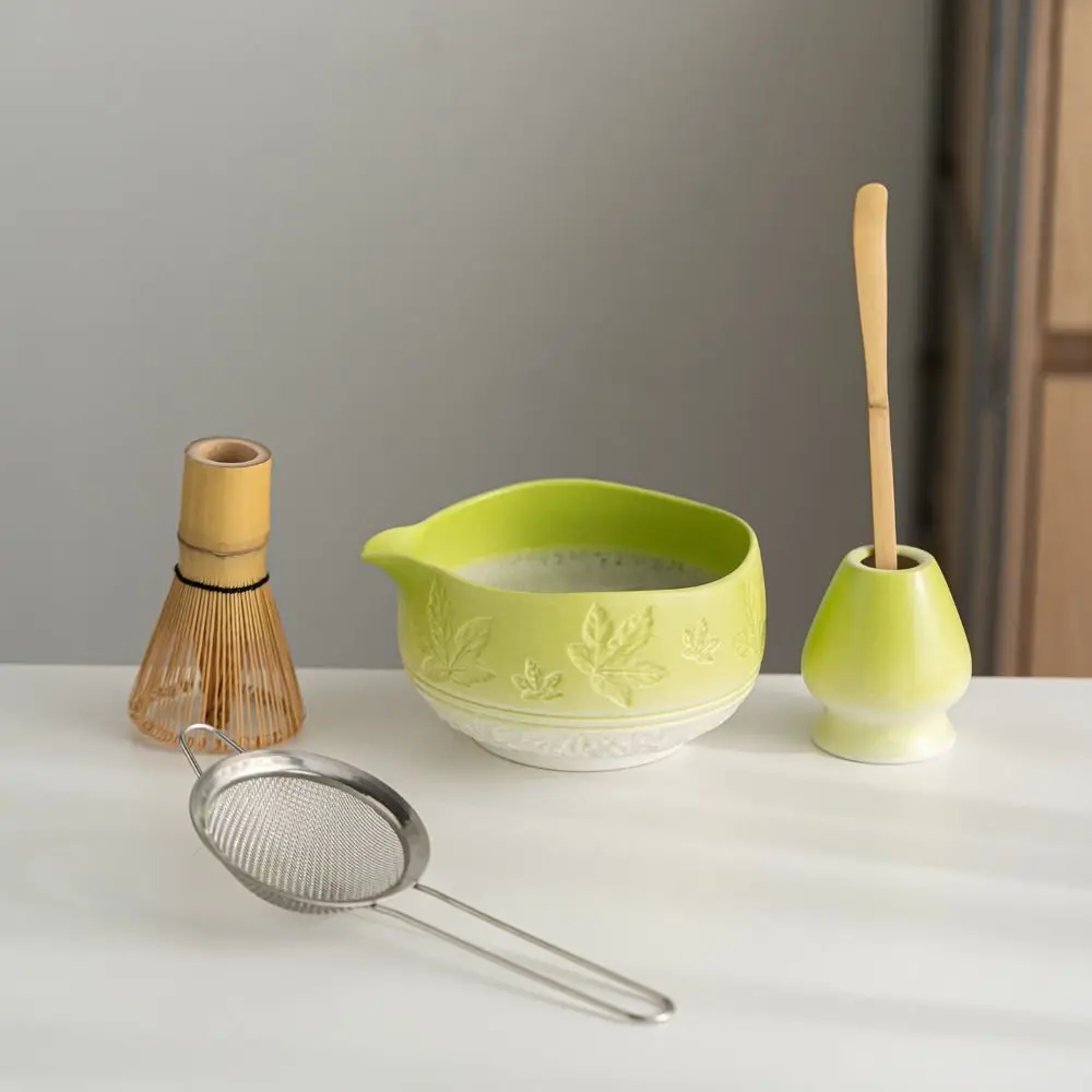 

5Pcs Tea Sticks Japanese Matcha Tea Set Matcha Spoon Tea-Making Tools Matcha Brush Match Bowl Bamboo Ceramic Green Tea Whisk