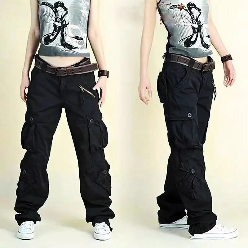 

European American Pants Women's Work Cross-border Multi-pocket Sport Loose Tactical Large-sized Casual Long Pants Fashion