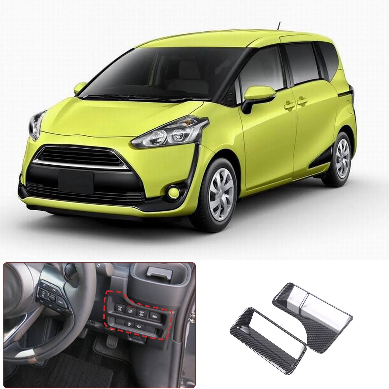 

For Toyota Sienta 10 Series 2022-2023 RHD ABS Central Control Multimedia Frame Cover Trim Sticker Car Accessories