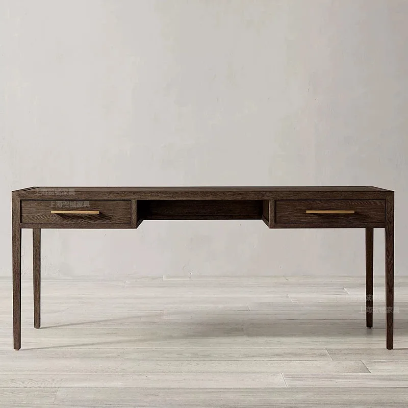 Solid wood desk French retro desk integrated computer desk