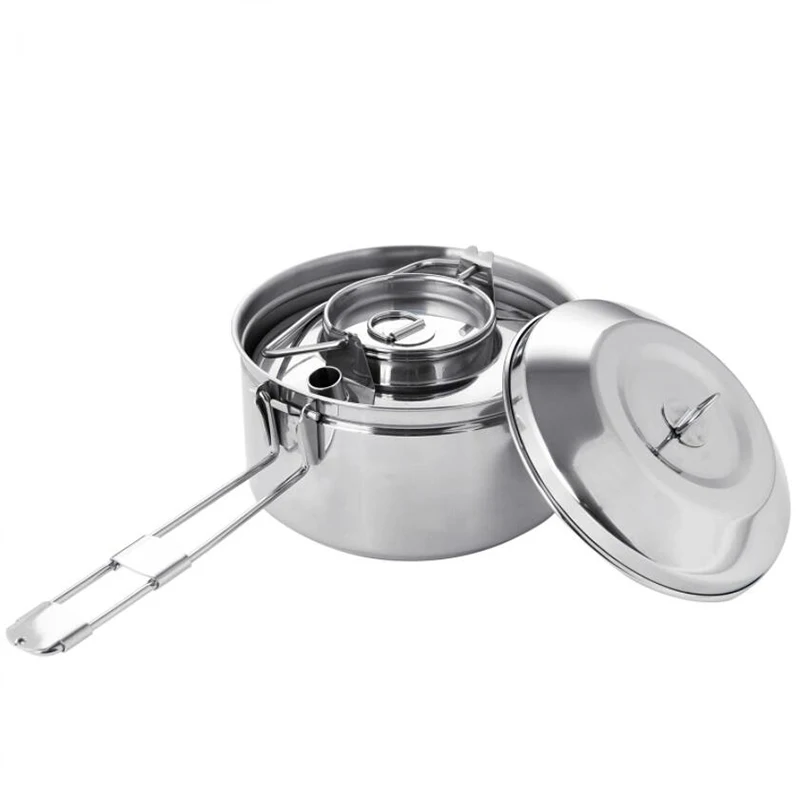 Fire Maple Antarcti Stainless Steel Pot, Camping Cookware Set with Kettle Gear, Durable Outdoor Camping Backpacking Teapot S304