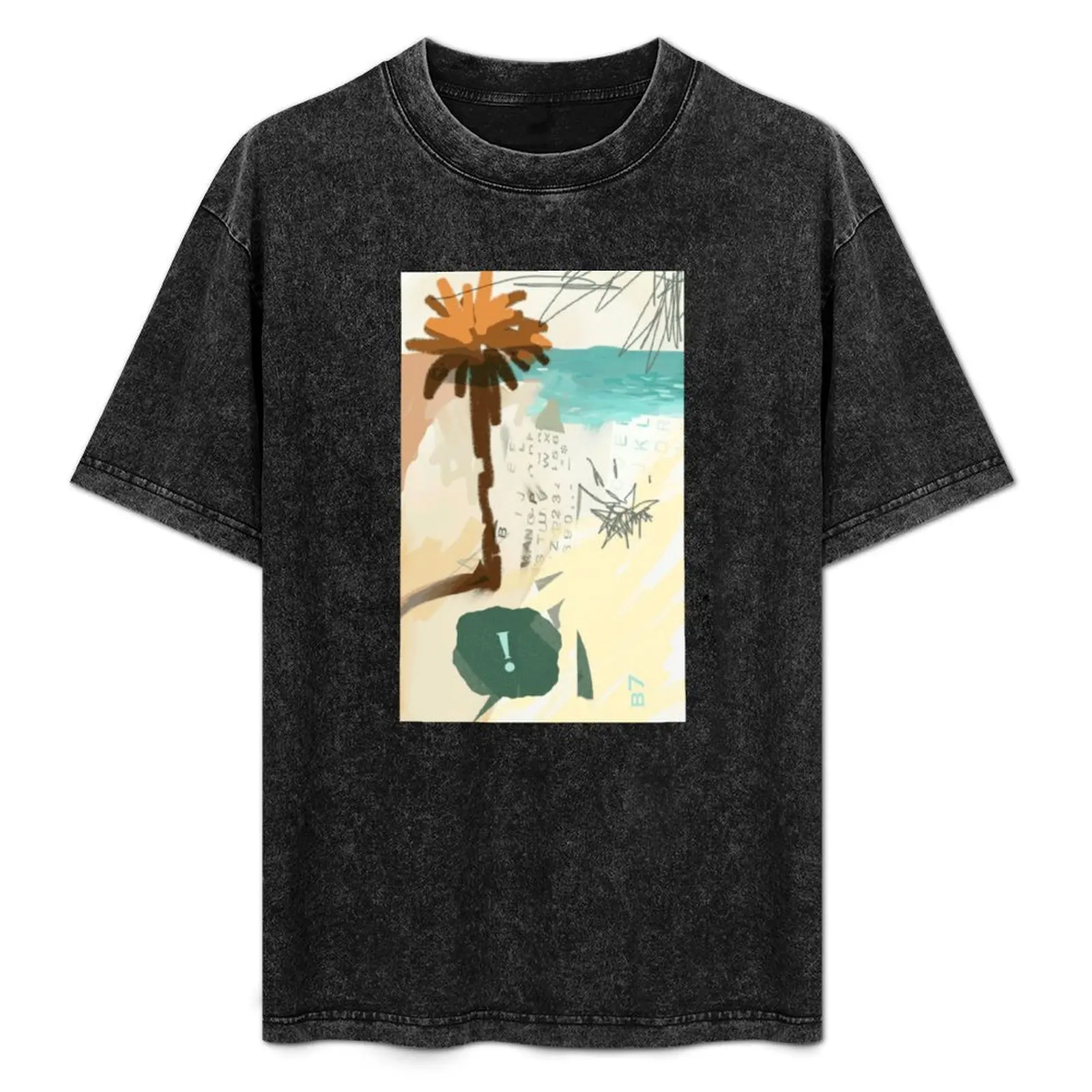 

PALM TREE BEACH AFRICA - Hand Drawn - Memories of North Africa T-Shirt Festival Party Tee Top