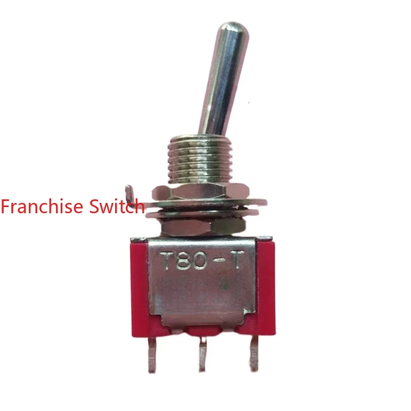 

10PCS Toggle switch T8013A unilateral self-reset 3-pin 2-gear rocker arm button opening 6MM