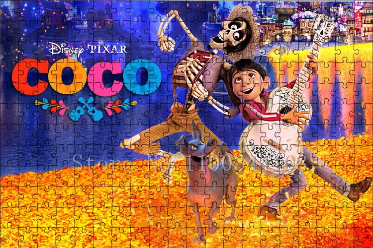 Disney Movies Coco Jigsaw Puzzles 300/500/1000 Pieces Cartoon Anime Puzzle for Children Educational Toys Parlor Decoration Gift