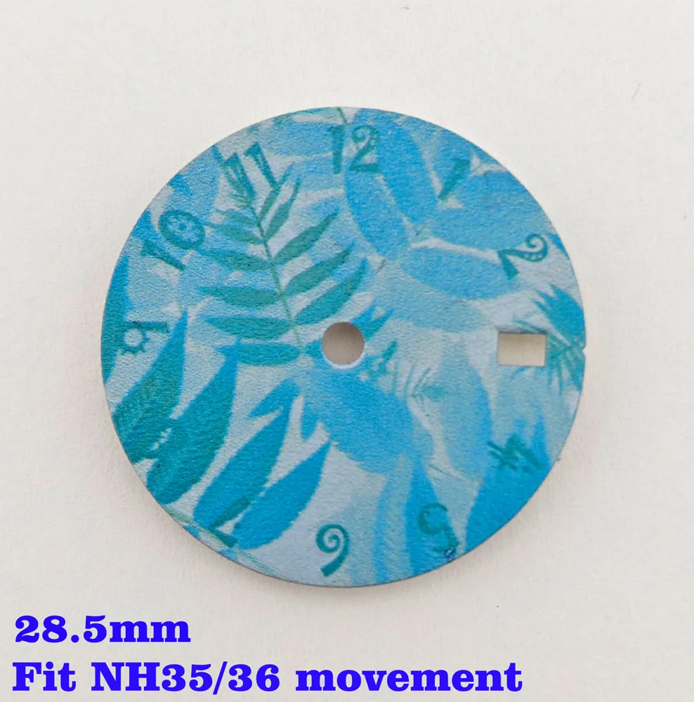 28.5mm 다이얼 NH35 다이얼 NH36 다이얼 블루 앤 화이트 도자기 시리즈 고품질 다이얼 NH35/36 무브먼트 시계 액세서리에 적합
