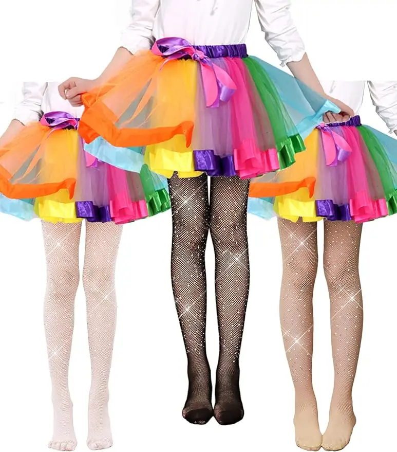 Girls Tights Kids Sparkle Tights High Waist Pantyhose Rhinestone Fishnet Stockings Toddler Tights Girl Children Leggings Girls