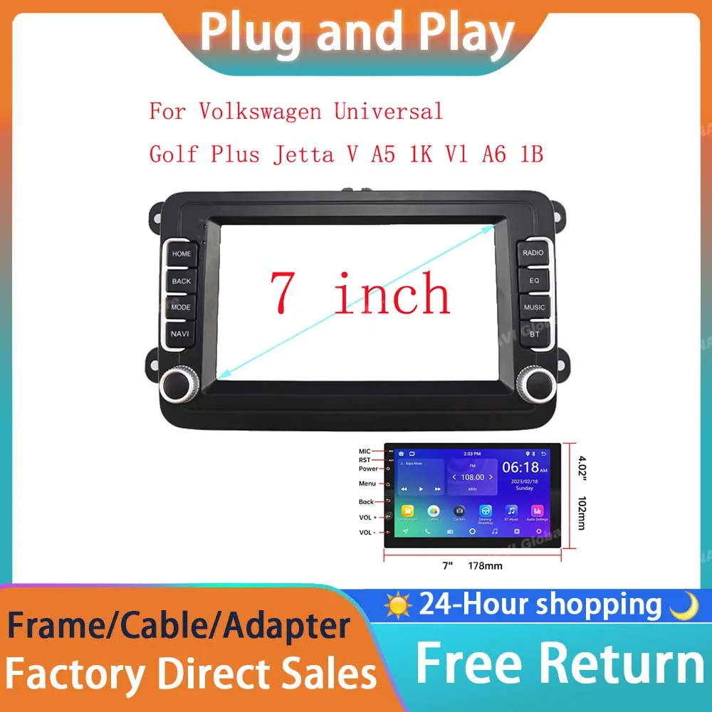 RSNAVI Car Radio Fascia Frame Adaptor for Volkswagen Skoda Octavia Golf 5 VW Touran Passat B6 Polo Tiguan Yeti Rapid Dash Panel