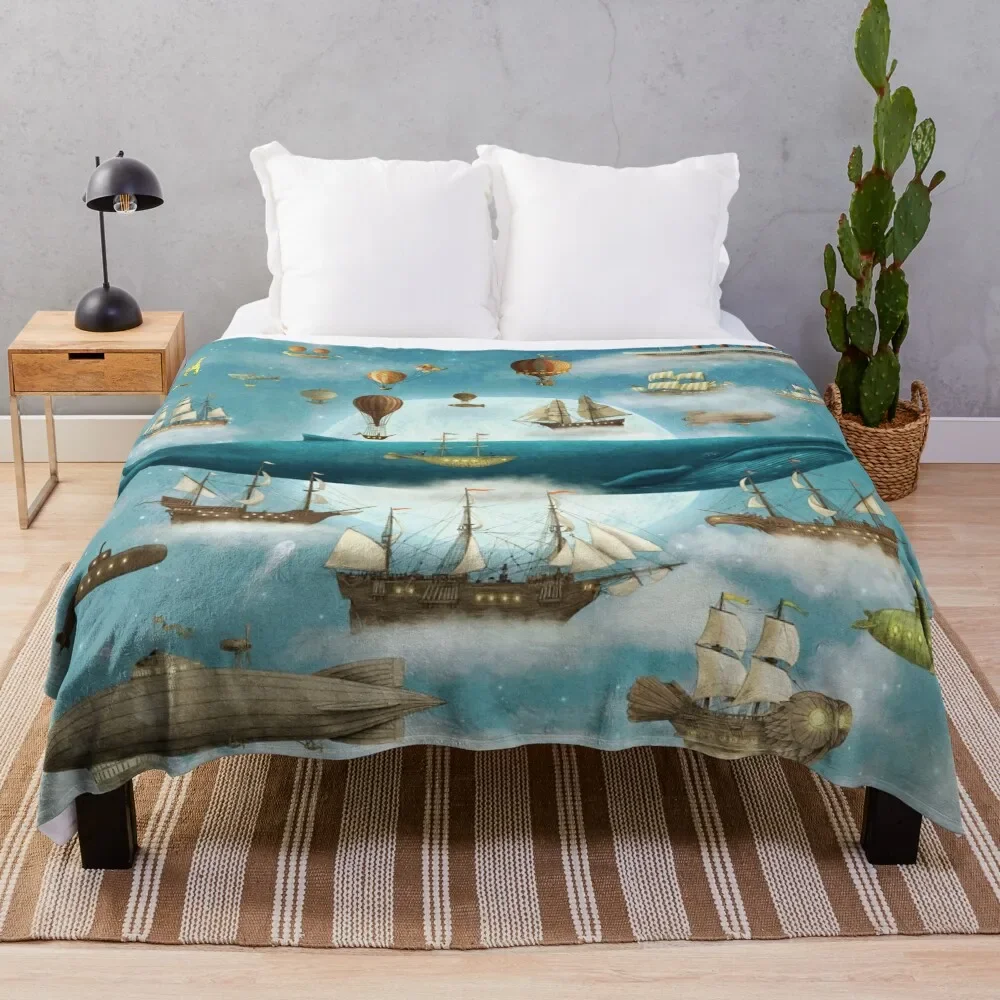 

Ocean Meets Sky - Book Throw Blanket Bed Bed linens Vintage Blankets