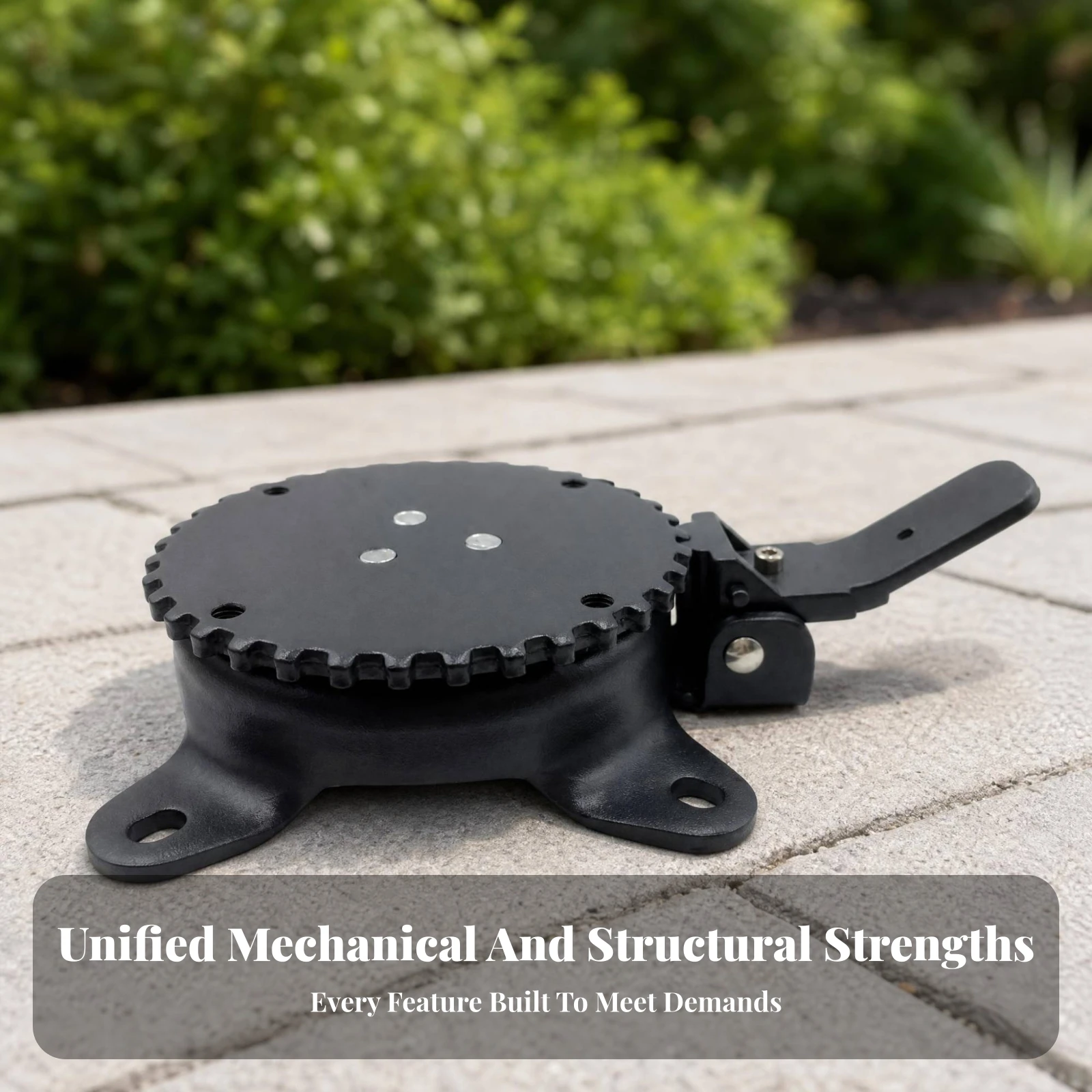 Umbrella Base Clamp Matte Black Metal Umbrella Base Outdoor Furniture Gear-Edged Slimline