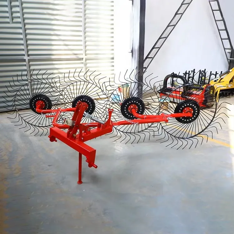 Multifunction 4 Wheel Tractor Trailed Farm Raker Forage Harvester High Productivity  for Fodder Collection Rice Straw Bale view 5