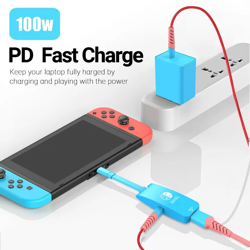 Mini Portable USB-C to 4K HDTV-Compatible for Nintendo Switch Docking Station USB 3.0 Hub PD 100W for Macbook Pro