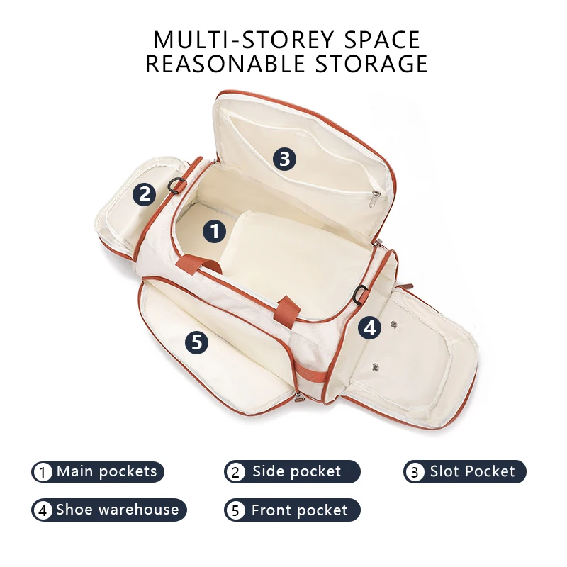 حقيبة ظهر للياقة البدنية في صالة الألعاب الرياضية بسعة كبيرة للسفر والمشي لمسافات طويلة والتسلق مع حقيبة يد رياضية للأمتعة #5