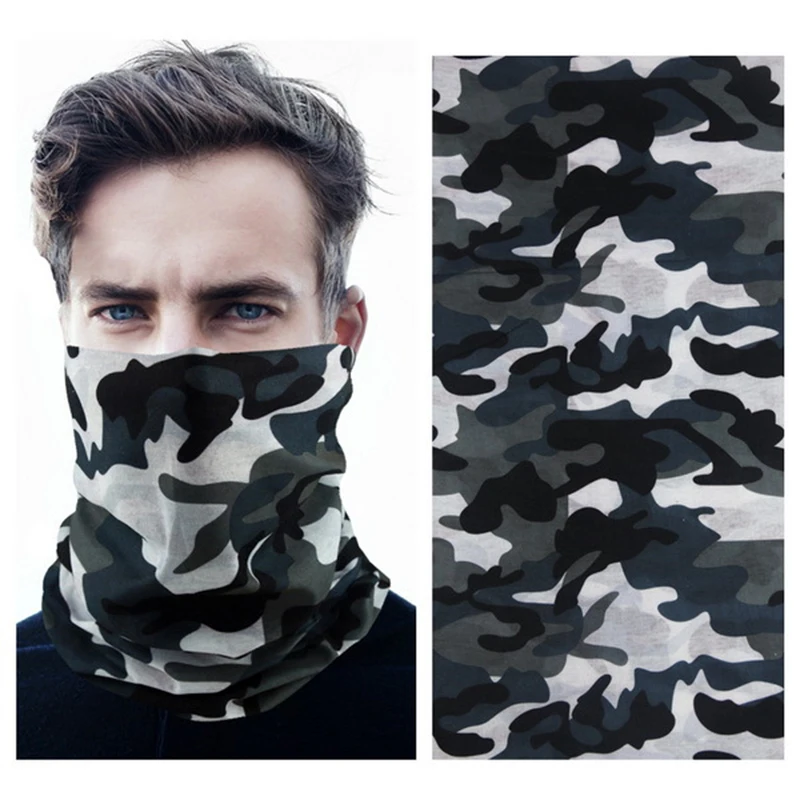 Camouflage Hiking Scarf Neck Gaiter Multicam Men's Bandana Mask Hunting Camping Face Shield Military Tube Scarf Half Mask Summer